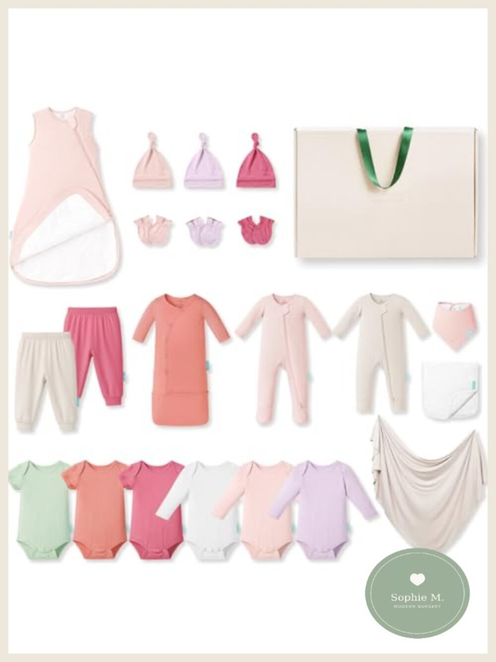 21-Piece Newborn Layette Gift Set Viscose Baby Essentials